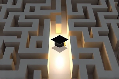 Symbolic maze guiding a student towards academic success
